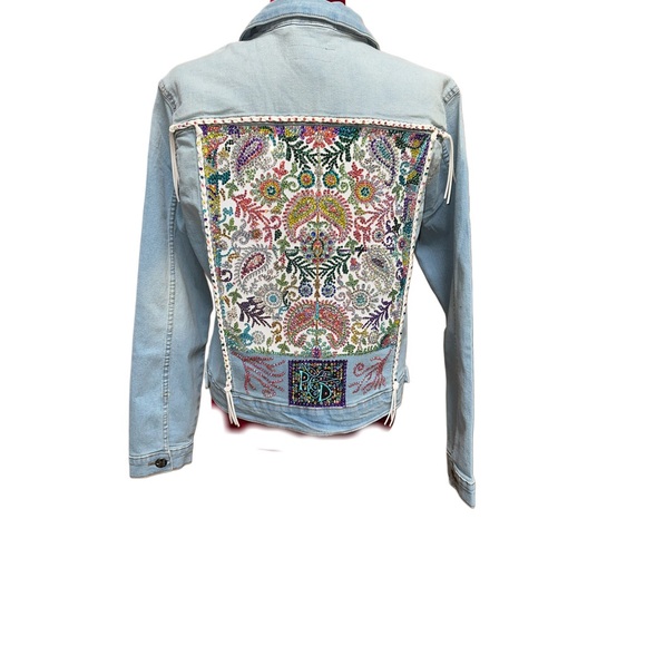 Jackets & Blazers - Paisley Crystal Embellished  Denim Jacket
